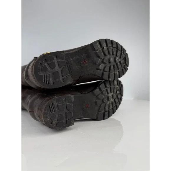 BLONDO Aqua Protect Block Heel Knee-High Chocolate Brown Leather Riding Boots 7M - Picture 7 of 12